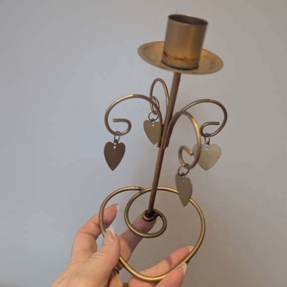 Other - Elegant Gold Heart Candle Holder